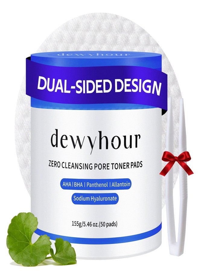 dewyhour Cleansing Face Pads, Gentle Exfoliation Toner Pads for Face with AHA & BHA – Korean Skin Care Moisturizing Dual-Sided Textured Pad Sensitive Skin - Image 1